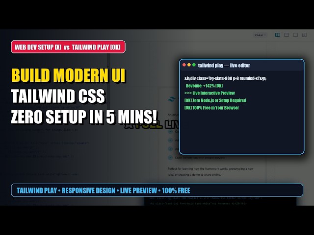 Build Modern Responsive Web UIs FREE with Tailwind Play (Full Tutorial)
