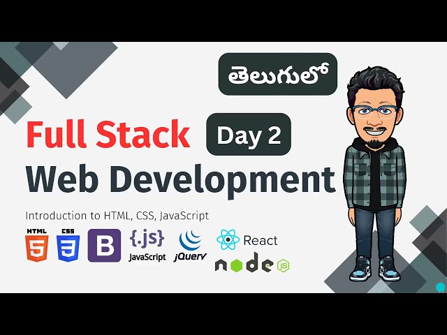 Complete full stack web development course in Telugu | Step-by-Step Tutorial | Day 2