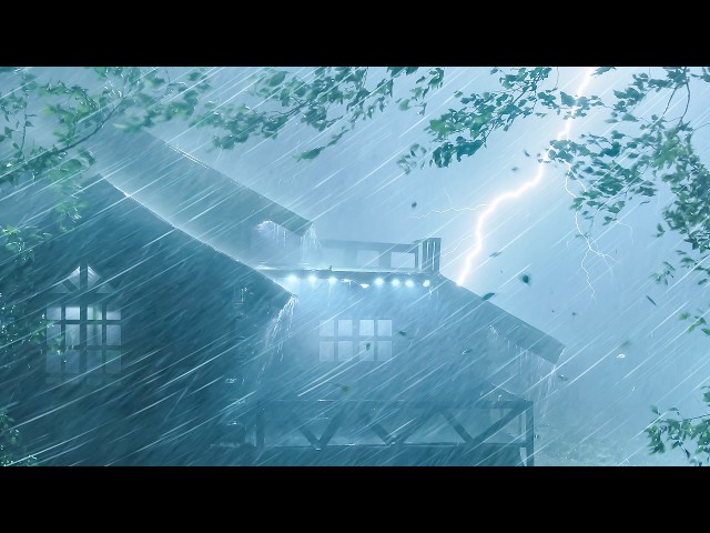⛈️Heavy Thunderstorm Sounds Put You into Deep Sleep | Night Rainstorm on Tin Roof & Powerful Thunder