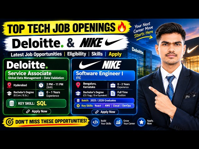 Deloitte & Nike Hiring  | Freshers Jobs | 0–2 Years | Latest IT Jobs | Apply Now