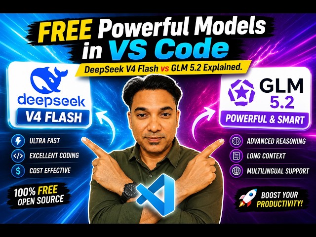 DeepSeek V4 Flash vs GLM 5.2 | Free in VS Code using CLINE | SAcademy
