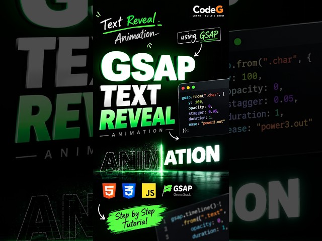 GSAP Text Reveal Animation 🤯 | JavaScript #shorts