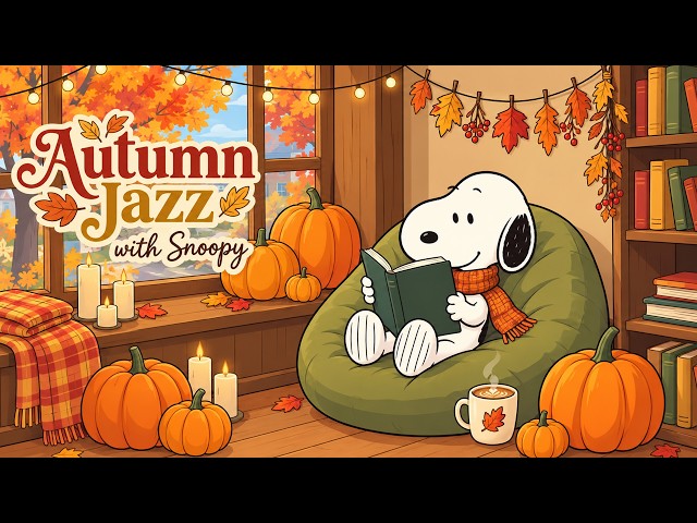 Autumn Halloween Jazz with Snoopy 🍁 Chill Jazz to Relax, Unwind and Feel Good