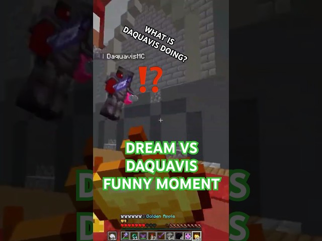 DREAM VS DAQUAVIS FUNNIEST MOMENT! 🤣 $100,000 PvP Duel Minecraft ⚔️ #shorts #minecraft #dream