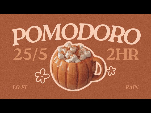 ᴘᴜᴍᴘᴋɪɴ ꜱᴘɪᴄᴇ ʟᴀᴛᴛᴇ 🎃 rainy focus session | 25/5 pomodoro timer | cozy lofi hiphop deep work music