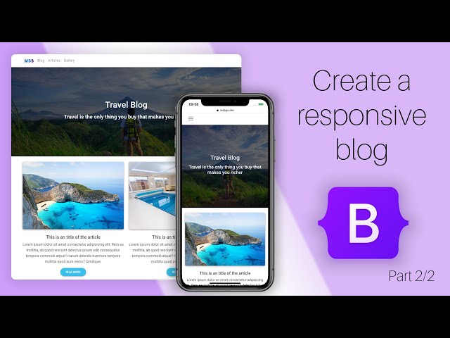 Advanced Blog Page with Bootstrap 5 & Material Design 2.0 (MDB 5 tutorial) Part 2/2