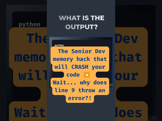 How Senior Devs cut Python memory usage by 50% (and the trap it creates!) #pythoninterviewquestions