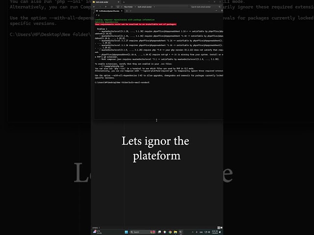 How can I resolve Your requirements could not be resolved an installable set of packages composer