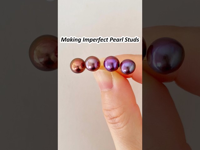 Natural-Colored Pearl Stud Earrings; Big Secrets on The Back😂