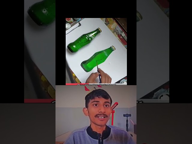 Realistic Bottle Painting - looking so real || #shortsfeed #viralshorts #painting