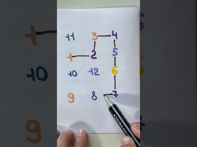 Draw a line with numbers 1 to 13 🤯 #drawing #line #maths #number