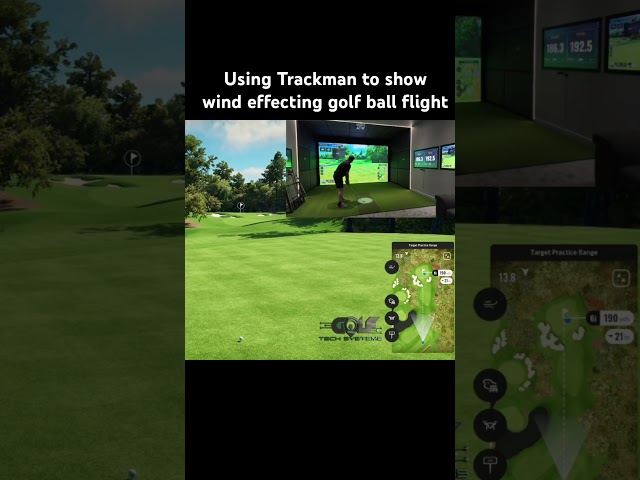 Using Trackman to show wind effecting golf ball flight #golftech #golf #trackmangolf #golfsimulator
