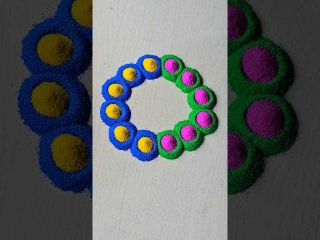 simple rangoli 😄 | satisfying rangoli | ASMR #rangoli​​ #rangolidesigns​​ #indianart​​ #shortsfeed