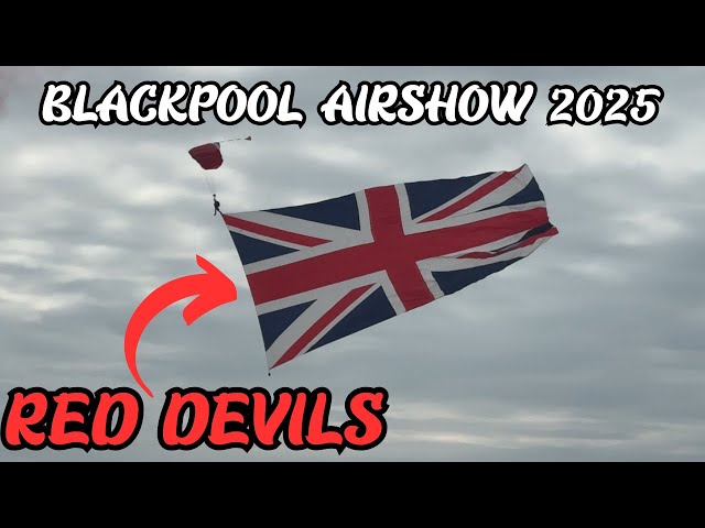 Blackpool Airshow 2025: Red Devils Parachute On Beach