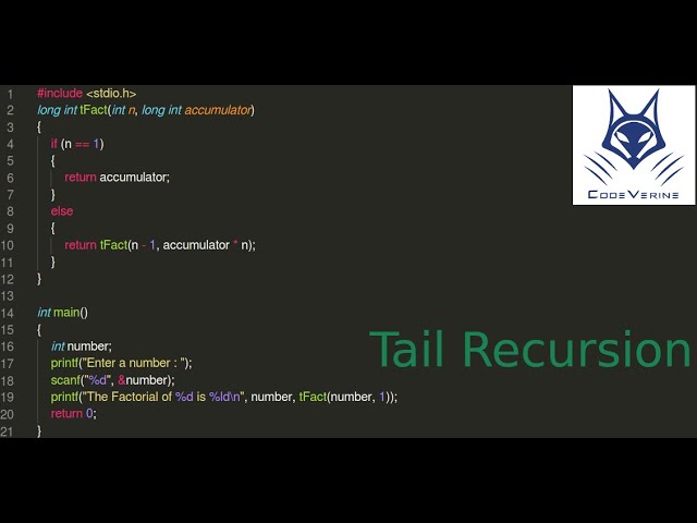 6. Recursion - Tail Recursion with an Example Program
