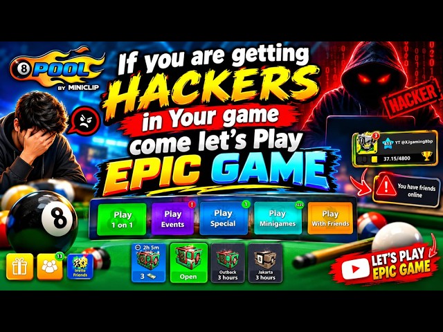Epic Hall Ep 548 8 BALL POOL LIVE Epic event table #gaming #games #live #8ballpool