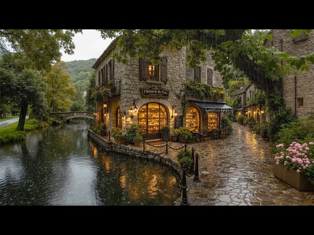 Rainy Day Jazz at a Old Village Bakery 🌧️ Canal-Side Café Vibes | Deep & Calm Jazz for Stress Relief