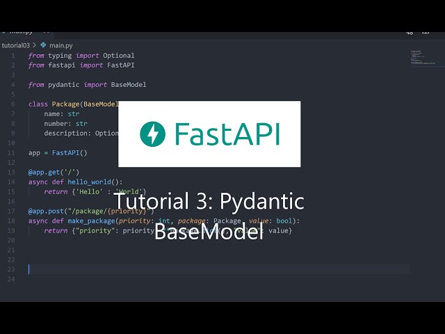 FastAPI Series | Tutorial 03 (Pydantic BaseModel)