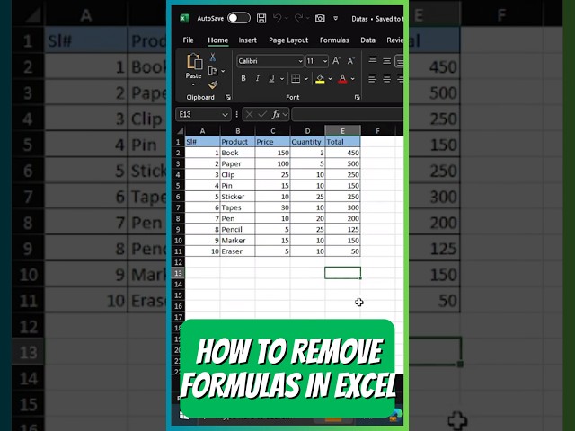 Remove formulas in Microsoft Excel - Excel Tips & Tricks  #shorts