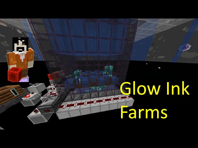 Fast glow ink farms (with/without perimeter), up to 5000/h. Minecraft Java SMP 1.18 -26.x