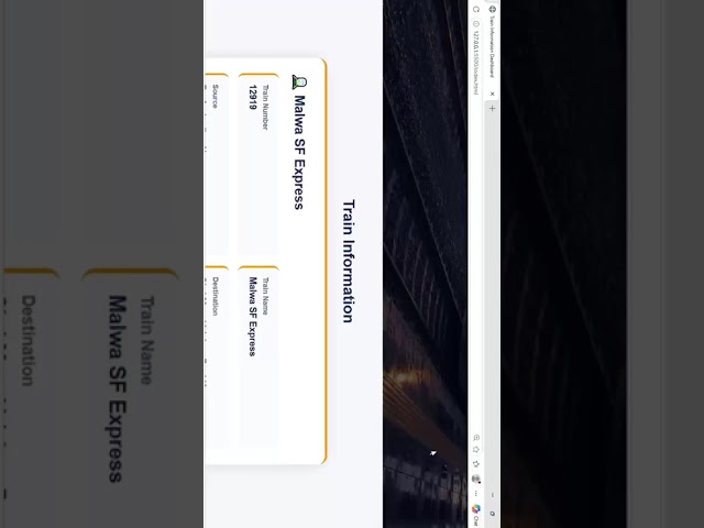 Train Information Dashboard using API | Web Development Project | iBase Internship