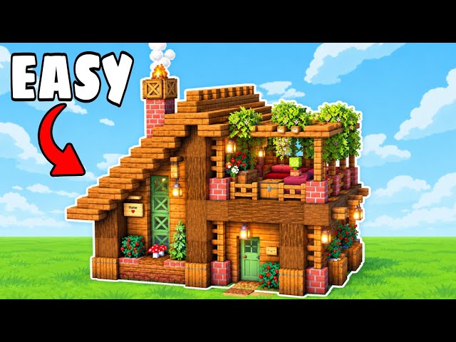 MINECRAFT CABIN HOUSE TUTORIAL | EASY & SIMPLE BUILD #minecraft #tranding #video 