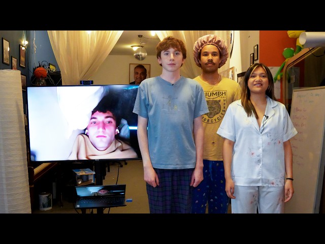 Sleepover with our friend who's 3,300 miles away