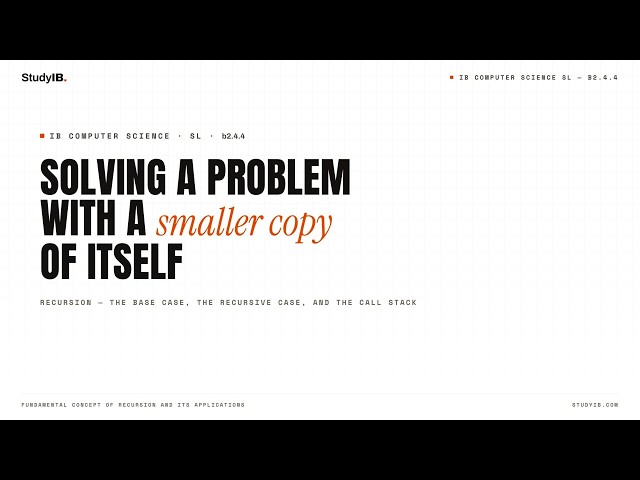 IB Computer Science SL 2027 B2.4.4 — Recursion