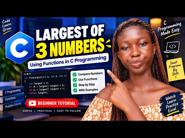 C Programming Functions: Find the Largest of 3 Numbers | Beginner Tutorial