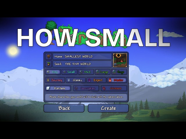 How SMALL Can I MAKE A Terraria World?