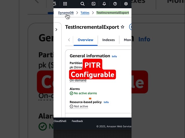 Configurable point-in-time-recovery (PITR) - Amazon DynamoDB