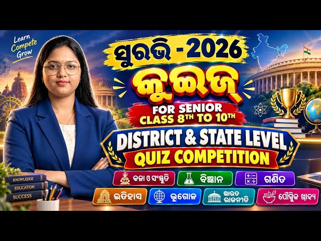 Surabhi 2026 Quiz for Senior | Class 8th to 10th | Suravi Quiz District & State Level Questions