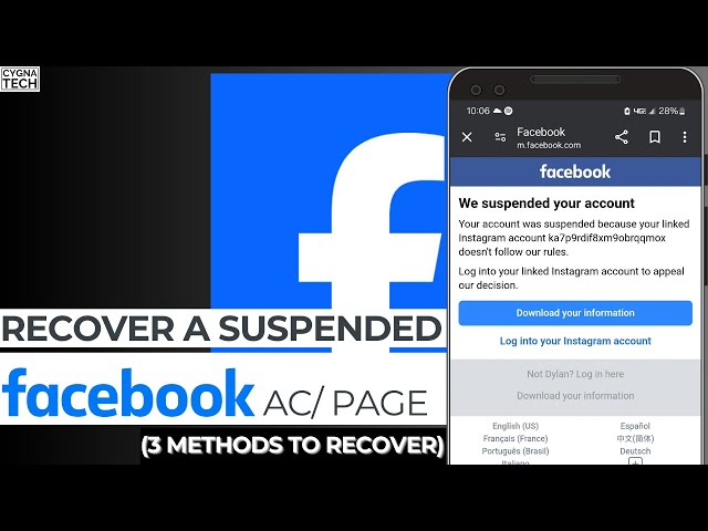🚫 Facebook Account/Page SUSPENDED or DISABLED? 3 Methods to Regain Access
