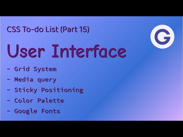 CSS To-do List #15 User Interface - Learning Responsive Web Design via Mini-Projects