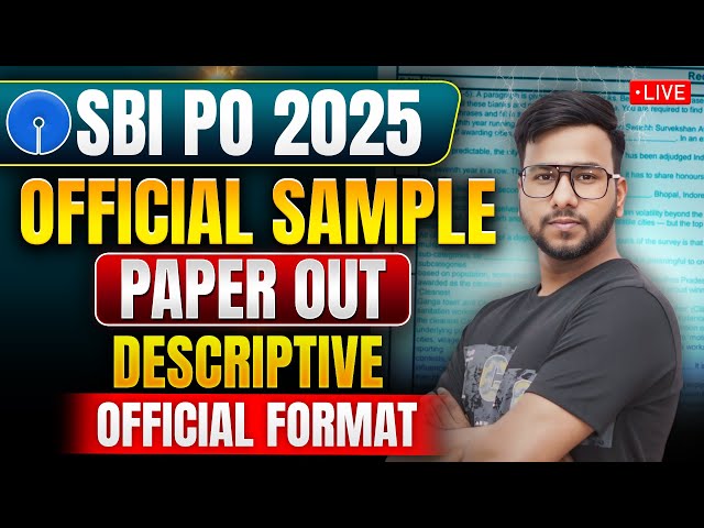 SBI PO 2025-26 | OFFICIAL SAMPLE PAPER OUT | Descriptive Official Format Out | English by Varun Sir