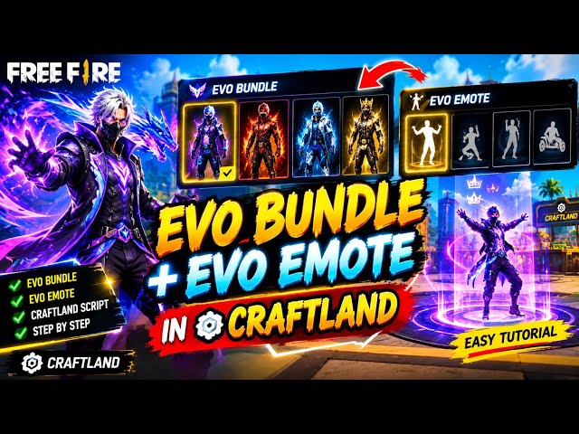 How to Add Evo Emote and Evo bundle in Free Fire Craftland 一 Easy Tutorial
