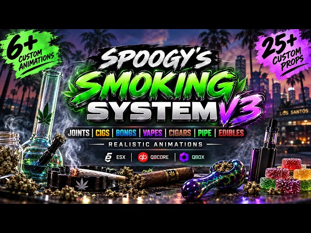 (FiveM) Advanced Smoking System Script V3 Unique Advanced Smoking Script ESX/QBCORE/QBOX