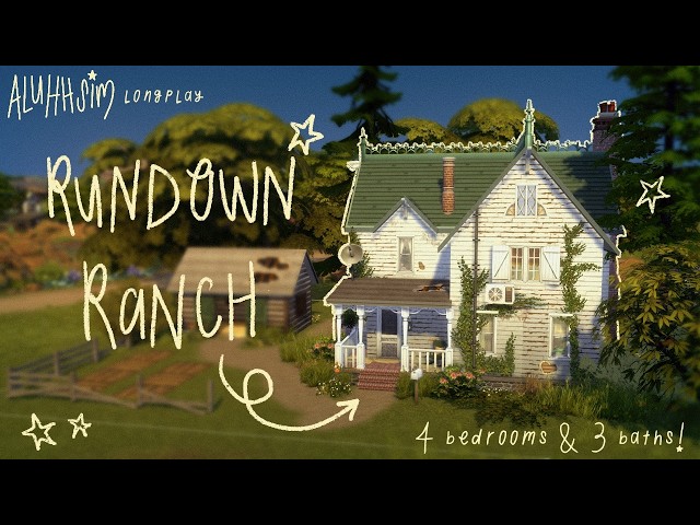 building a rustic farmhouse to fall asleep to🐓🌻🪣the sims 4 longplay w/commentary