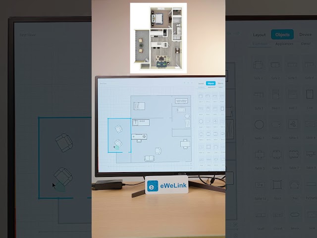 Part 2/4 — This is where your home gets more detailed.Define spaces visually with eWeLink Floor Plan