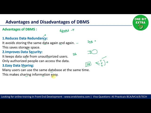 CCSU BCA 3rd SEM DBMS | DBMS 8 Advantages | DBMS  8 Disadvantages |