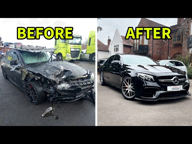 REBUILDING A WRECKED MERCEDES E63s IN 20MINS