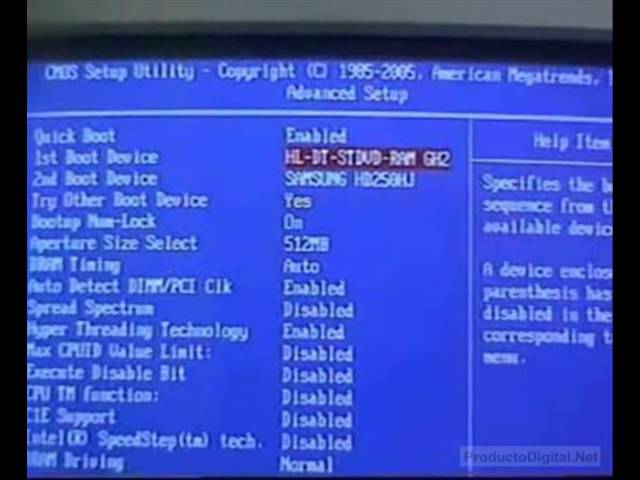 Configurar orden de arranque en bios setup
