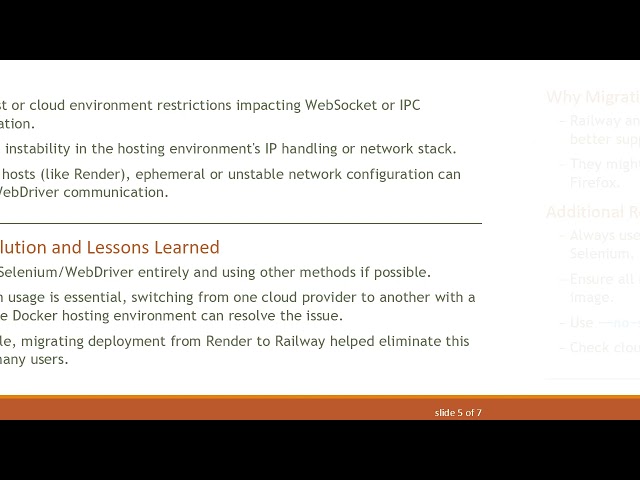 Geckodriver Marionette Response Decode Error in Docker Deployed APIs