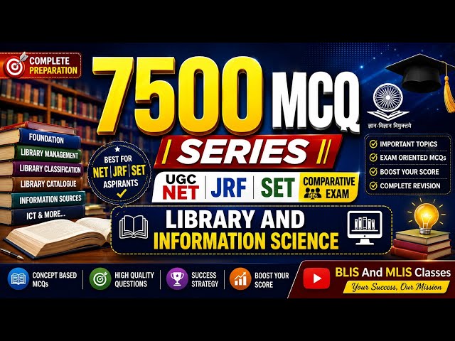 7500 MCQ series ugc net JRF SET comparative exam library and information science 