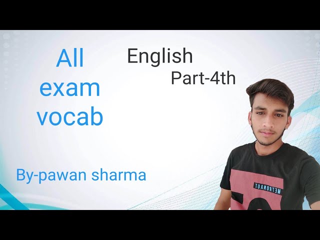 Top Vocabulary Show#04 part-4 By-pawan sharma| Sharma Classes