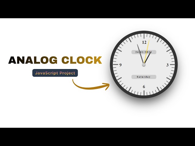 Luxury Analog Clock using HTML, CSS & JavaScript | Smooth Animation UI Tutorial