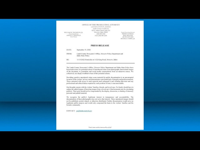Officials say unredacted photos may have been leaked from University of Idaho murders