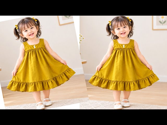 How to Make a Beautiful Baby Frock | Easy Cutting and Stitching Tutorial