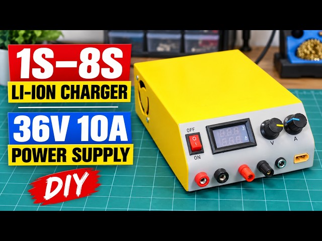 DIY 1S-8S Lithium Battery Charger & All In One 36V 10Amp Lab Bench Power Supply