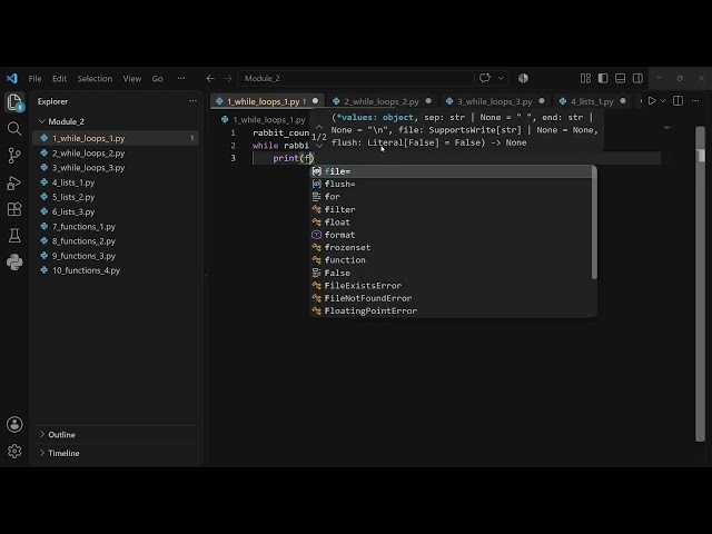 Python programming module 2 - 1. While loops 1